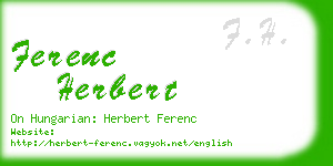 ferenc herbert business card